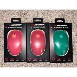 3 Monster Wireless Mouse Silent Clicks Compact Light Portable 2.4G Connectivity‎